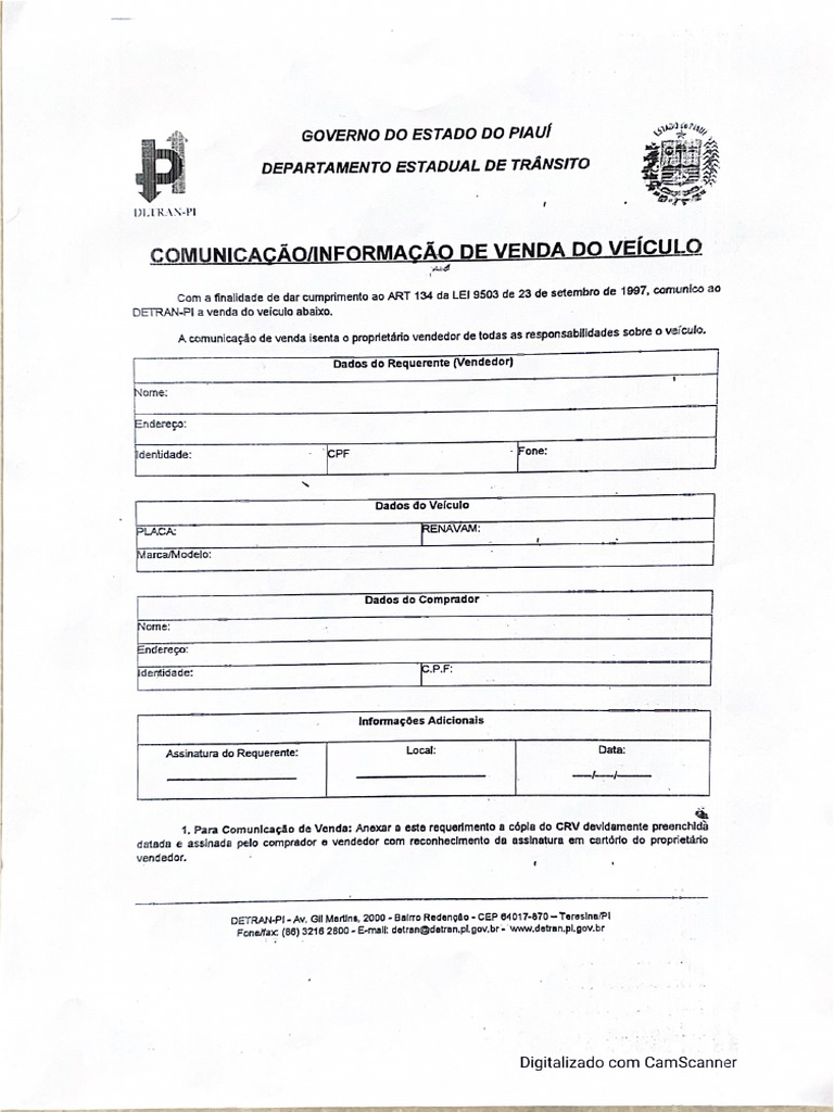 Comunicação de Venda | PDF