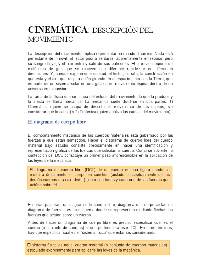 Cinemática: Estudio del Movimiento | PDF | Velocidad | Velocidad