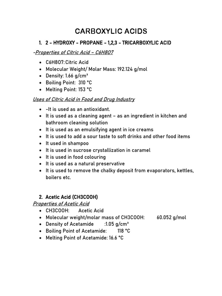 Carboxylic Acids PDF Aspirin Lactic Acid