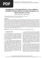 Identification of Herding Behavior, Overconfidence and Risk Tolerance Based On Gender Perspective On Stock Investors in Aceh