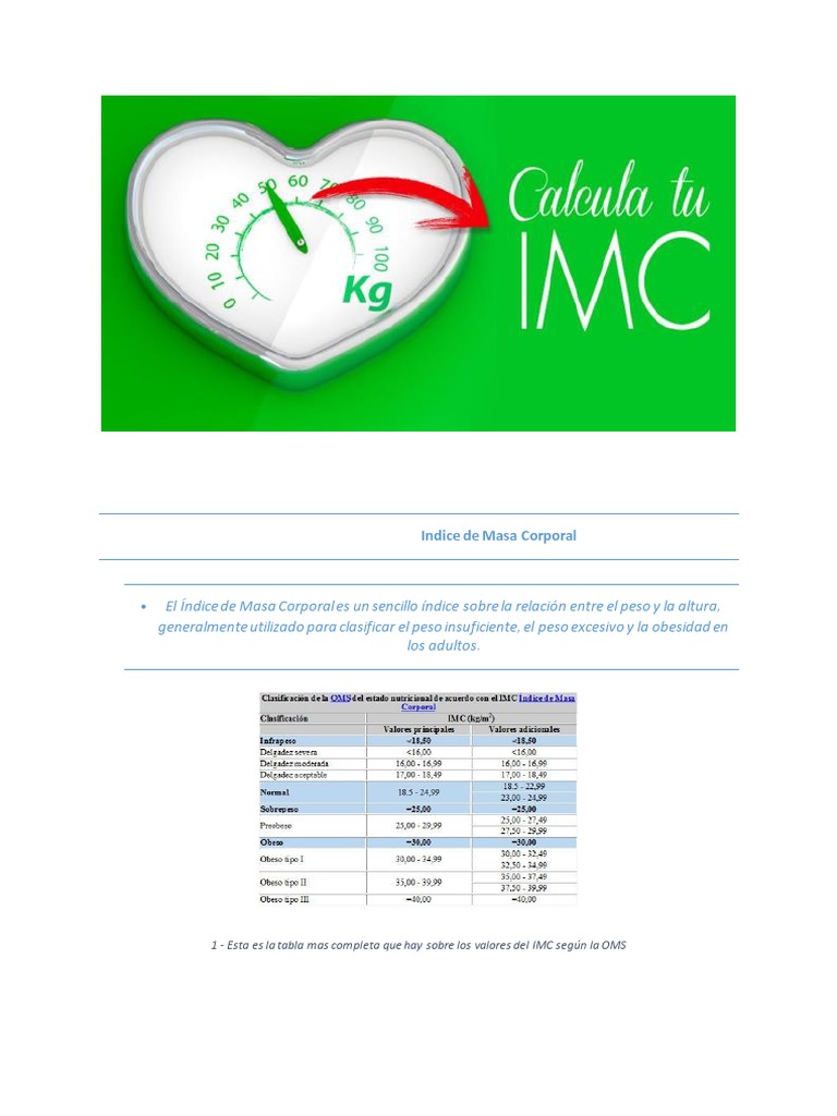 PDF de La Presentacion Del IMC | PDF | Índice de masa corporal | Causas ...