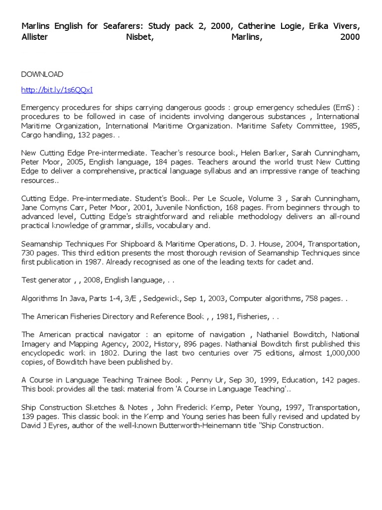 Marlins English for Seafarers Study Pack 2 | PDF