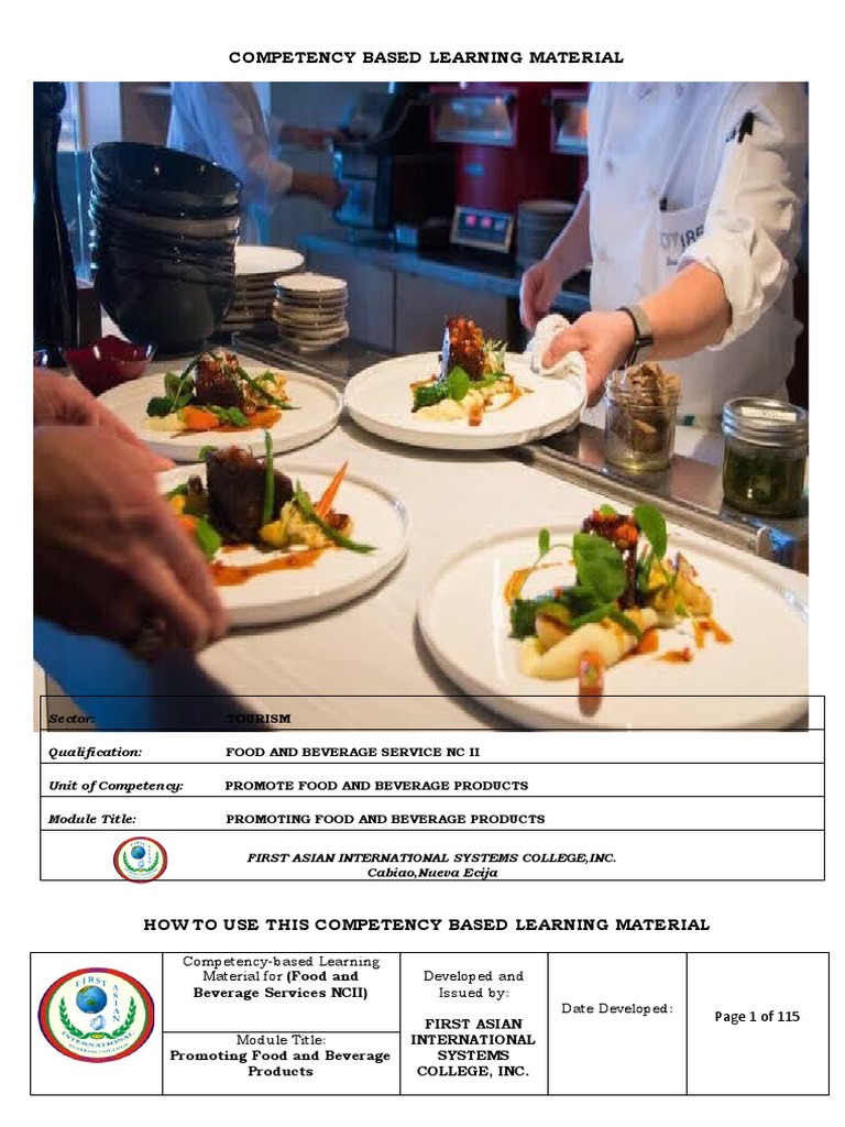 Promote Food & Beverage Products Module | PDF | Wine | Pasta