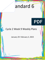 Standard 6 2022 - 2023 Weekly Plan 9 Cycle 2