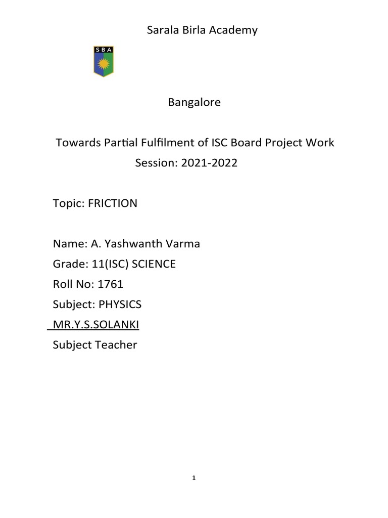 Physics Final Project Pdf Friction Force