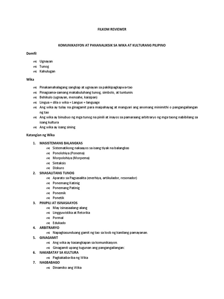 Filkom Reviewer | PDF
