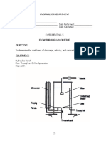 Hydraulics Dept Flow Through an Orifice Experiment