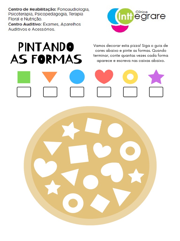Atividade Colorida de Seleção de Formas e Cores - Fonoaudiologia | PDF