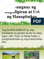 Pag-Uugnay NG Kapaligiran at Uri NG Hanapbuhay