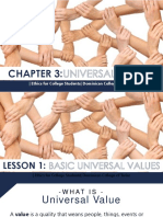 Chapter 3 Universal Values. Lesson 1 and 2 For Students