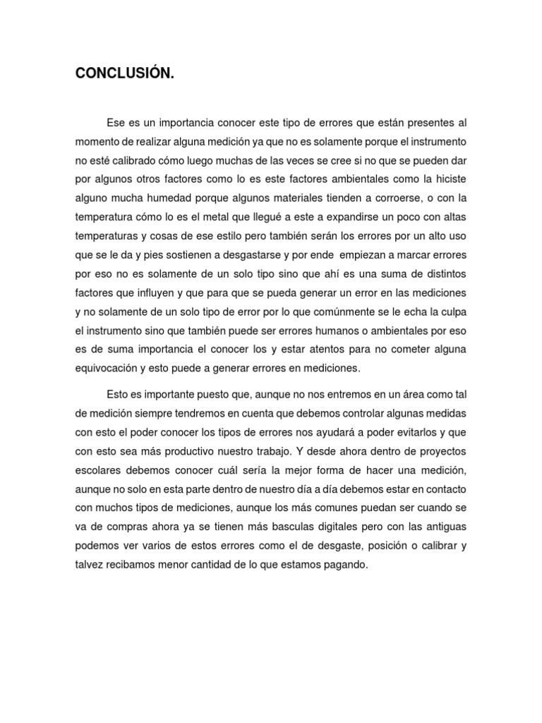 CONCLUSIÓN Error | PDF