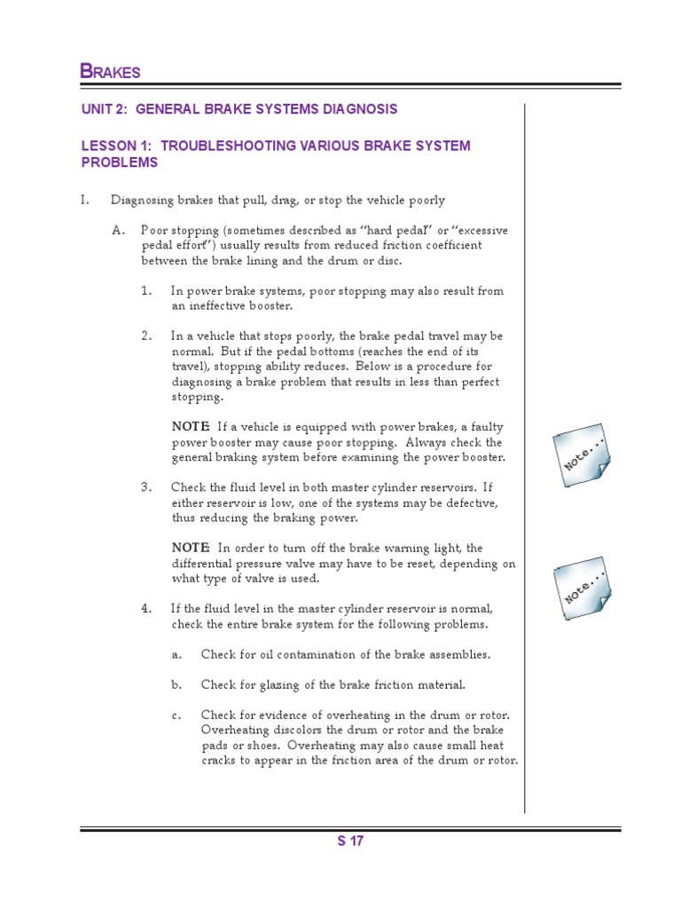 Brake System Troubleshooting Guide | PDF | Brake | Machines
