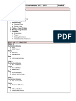 Grade 9 Draft Portions For Final Examinations 2023