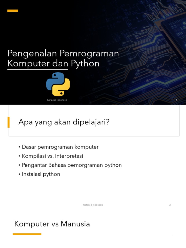PENGENALAN DASAR PEMROGRAMAN KOMPUTER DENGAN BAHASA PYTHON | PDF