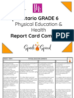 Free!: Ontario GRADE 6 Physical Education & Health Report Card Comments