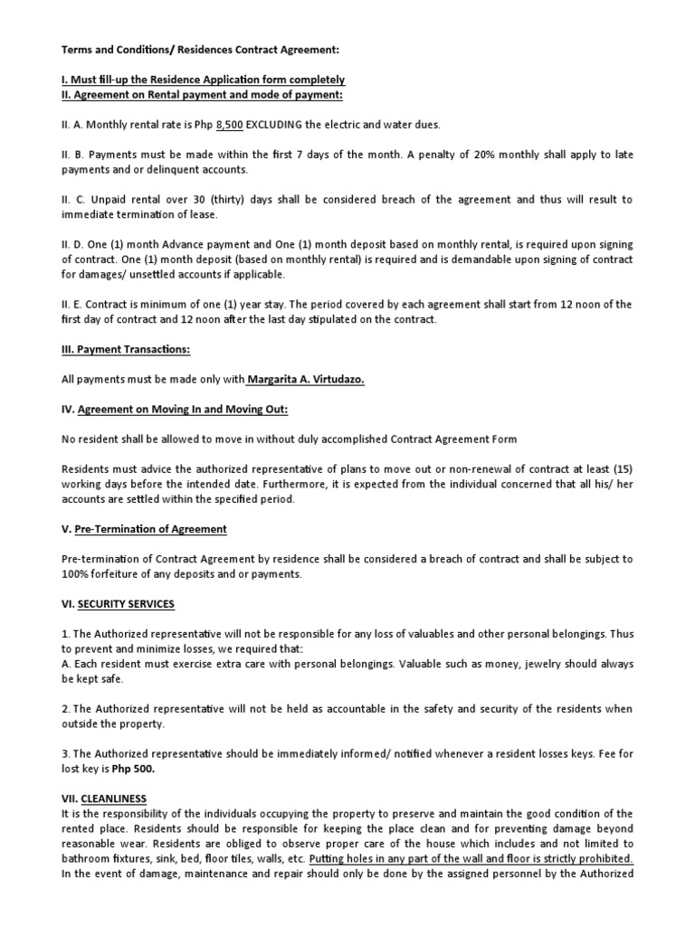 Rental Contract | PDF | Renting | Lease