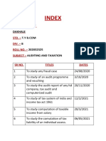 Study of Audit Programme, Company Report and Tax Audit