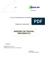 TP2 Régulation KABORE Nouroudine YAMEOGO Frédéric
