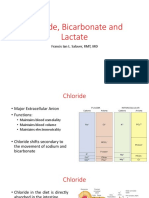 Chloride, Bicarbonate and Lactate