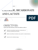 Chloride, Bicarbonate and Lactate