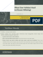 Verifikasi Dan Validasi Pemeriksaan Mikologi