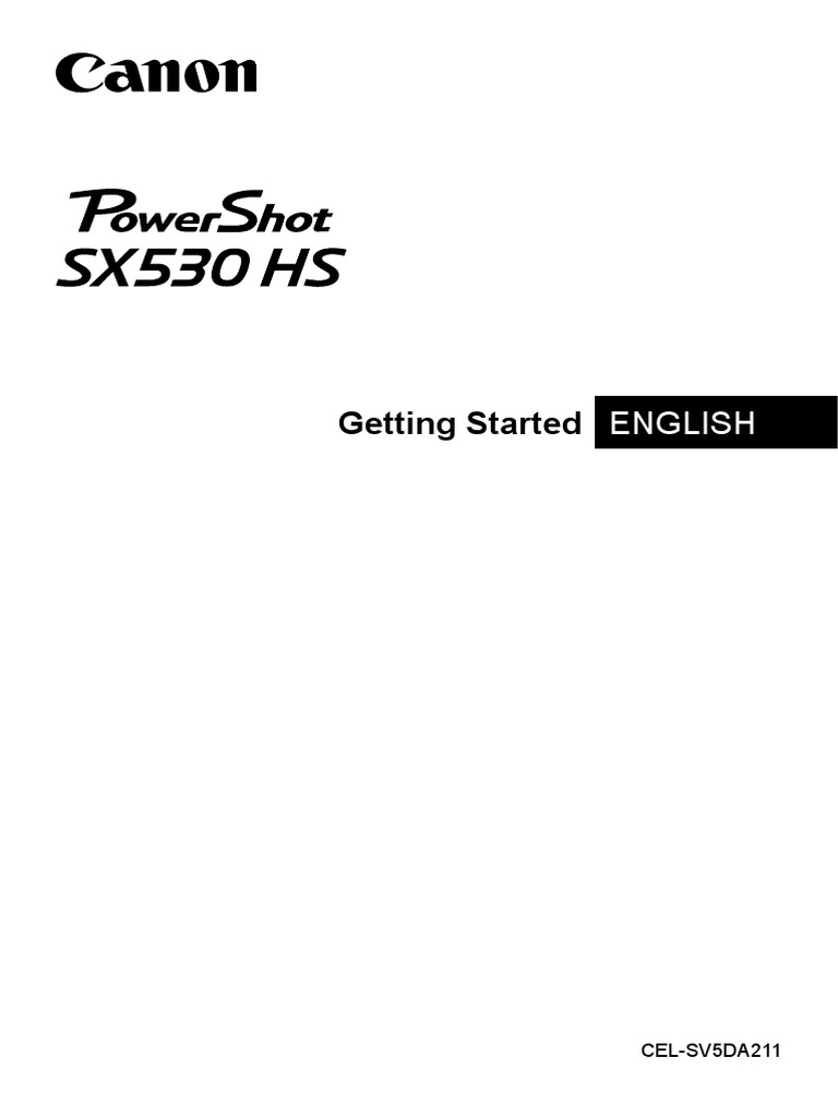 PowerShot SX530 HS Getting Started Guide EN PDF Camera Computing