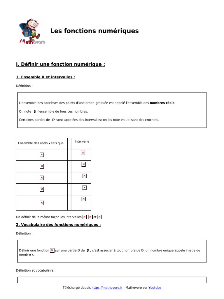 Introduction aux Fonctions Numériques | PDF | Fonction (Mathématiques ...