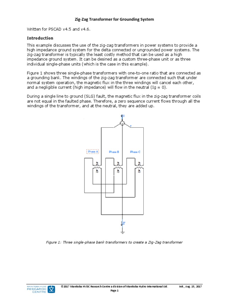 Zig Zag Transformer For Grounding System PDF Transformer Power