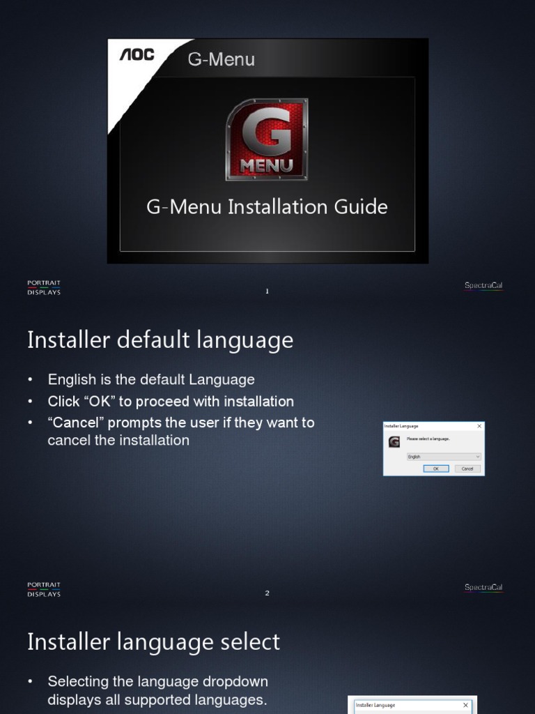 AOC G-Menu Installation Guide | PDF | Installation (Computer Programs ...