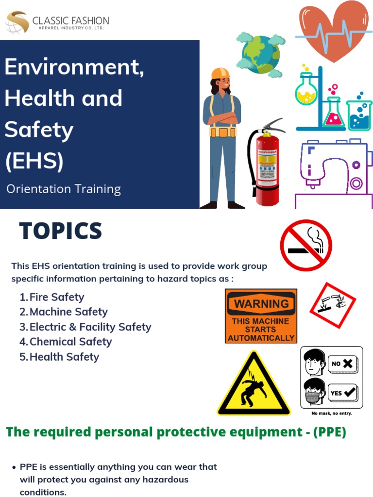 EHS Orientation Training Topics Overview | PDF | Personal Protective ...