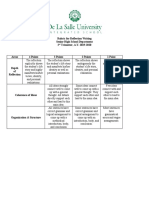 Rubric For Reflection in CL