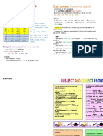 Subject and Object Pronouns (Project 2, Unit 2D)