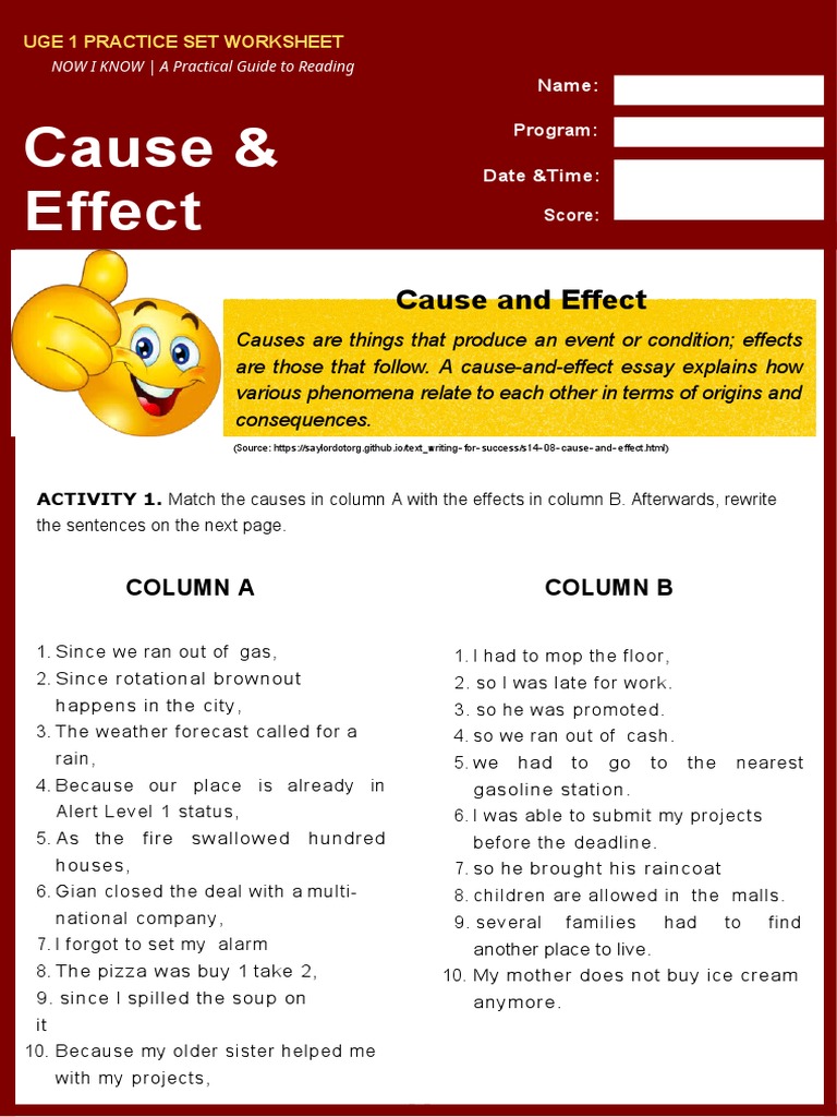 Cause and Effect Rev. 03 | PDF