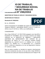 MINISTERIO DE TRABAJO, EMPLEO Y SEGURIDAD SOCIAL SECRETARIA DE TRABAJO Resolució