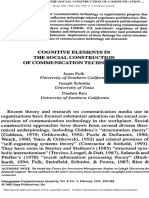 Cognitive Elements in The Social Construction of Communication Technology