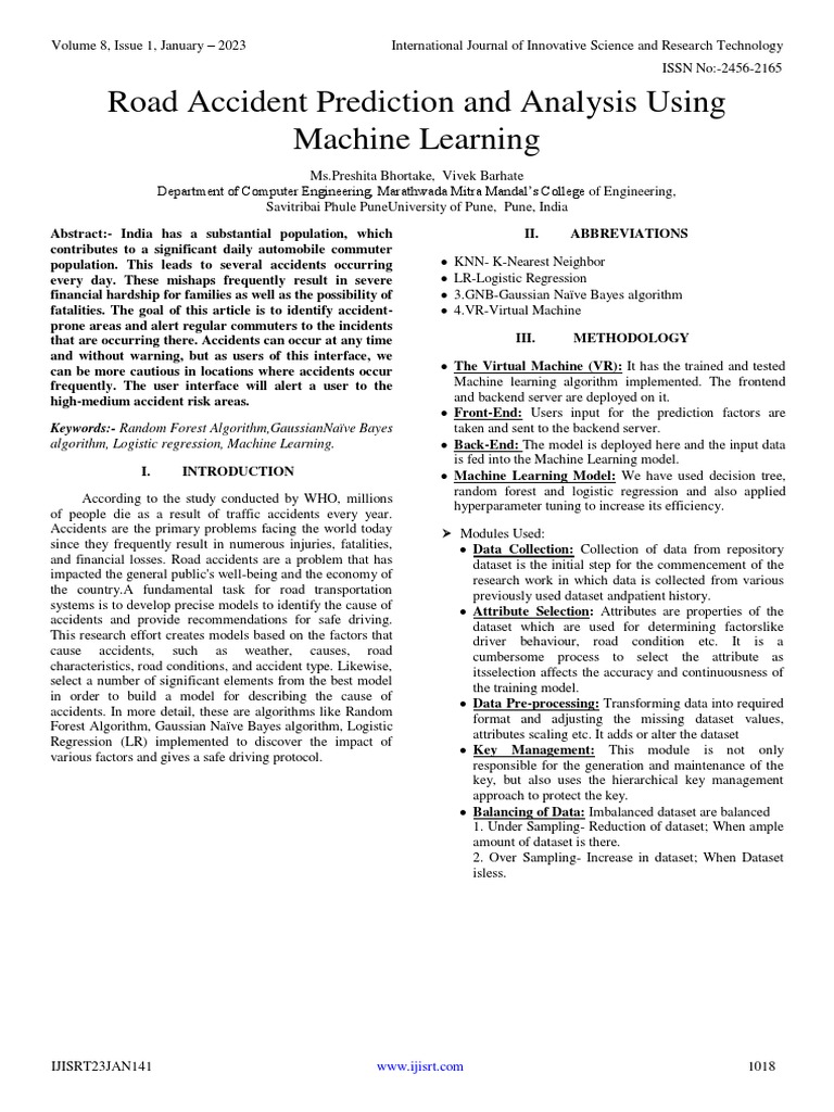 Road Accident Prediction and Analysis Using Machine Learning Circuit Diagram
