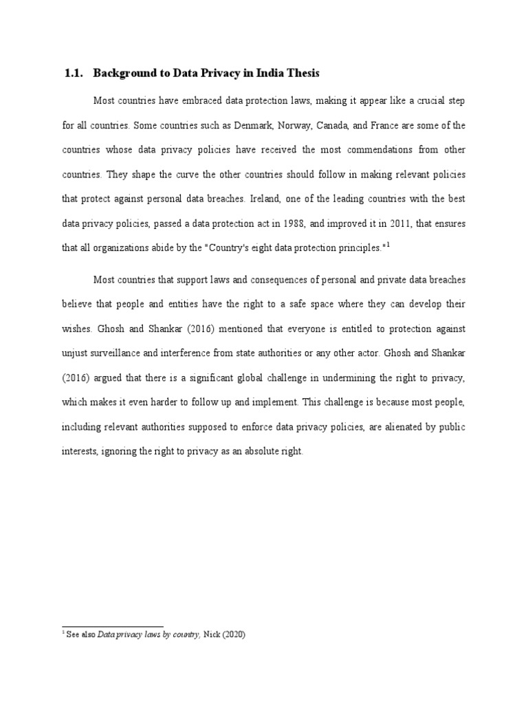 research paper on data privacy in india