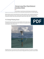 10 Pembangkit Energi Yang Bisa Diperbaharui Untuk Menyelamatakan Bumi