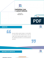 Limitation Law For Latent Defects