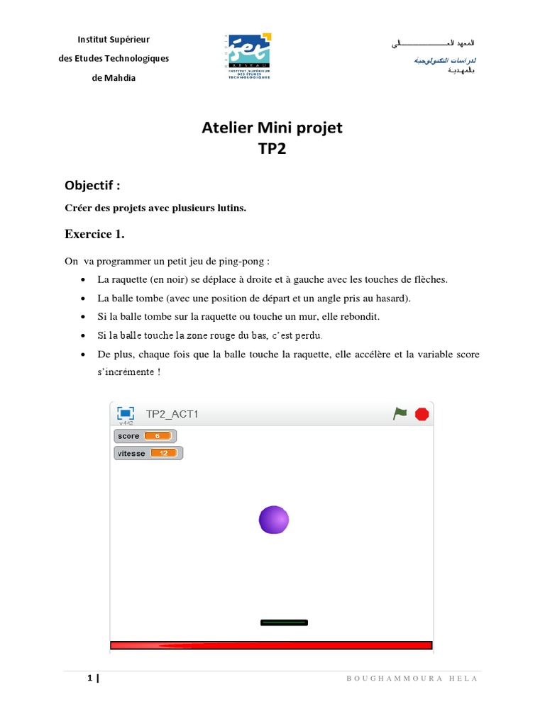 Jeu de Ping-Pong Scratch à Programmer | PDF | Programme informatique ...