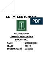 J.D. TYTLER SCHOOL CS PRACTICAL