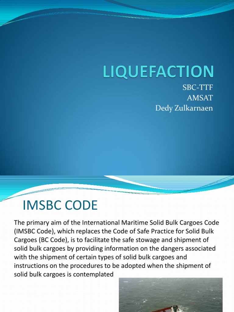 LIquefaction Presentation 1 PDF PDF Cargo Particulates