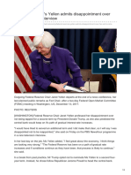 .Sg-Federal Reserves Yellen Admits Disappointment Over Her Exit in Rare Interview
