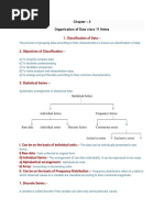 STD XI - Eco - Organisation of Data - Notes