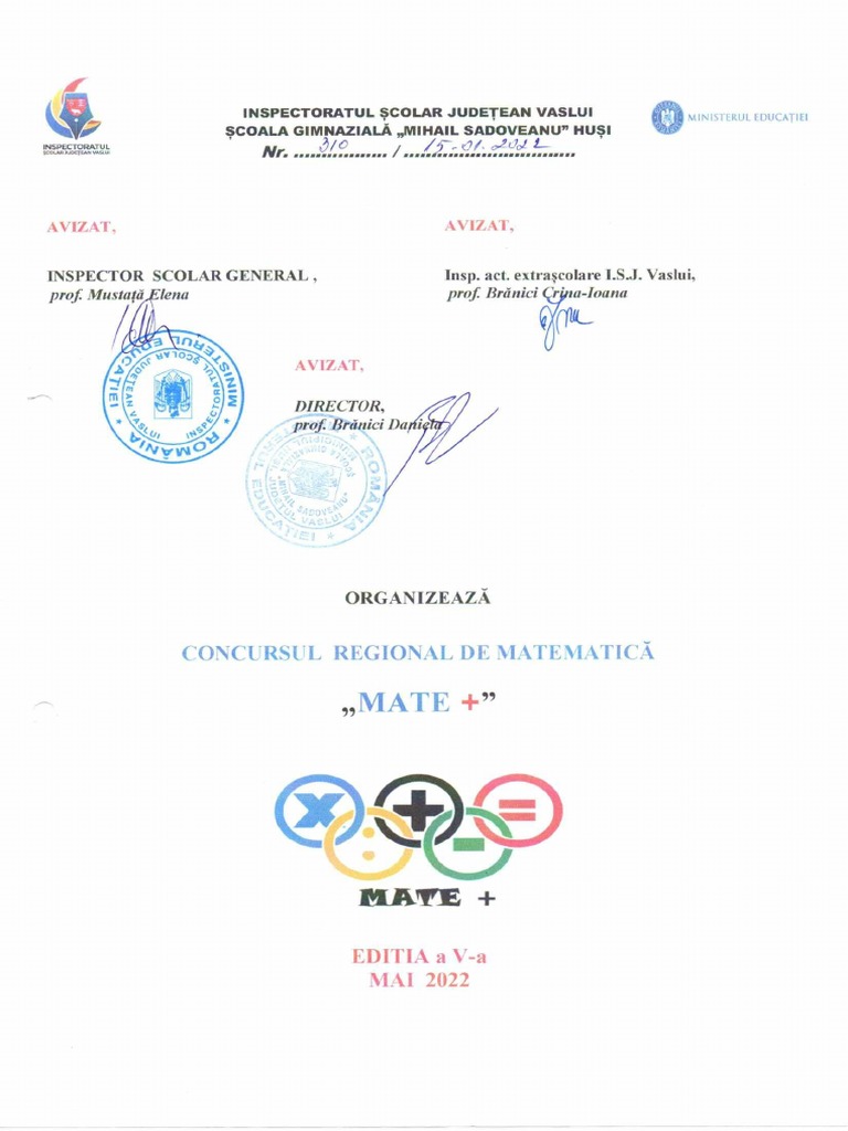 Concursul regional de matematic mate 2022 clasele ii iv pdf