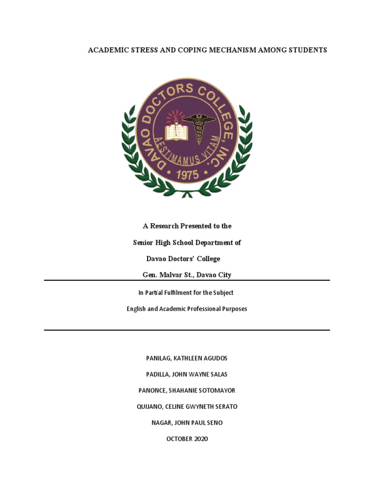 Coping Mechanisms for Academic Stress | PDF | Stress (Biology) | Psychology