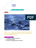 Chemistry Project On Water