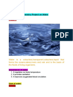 Chemistry Project On Water 