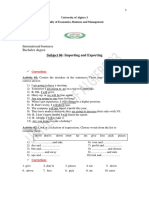 Correction of Activites Lecture 06 Export Import