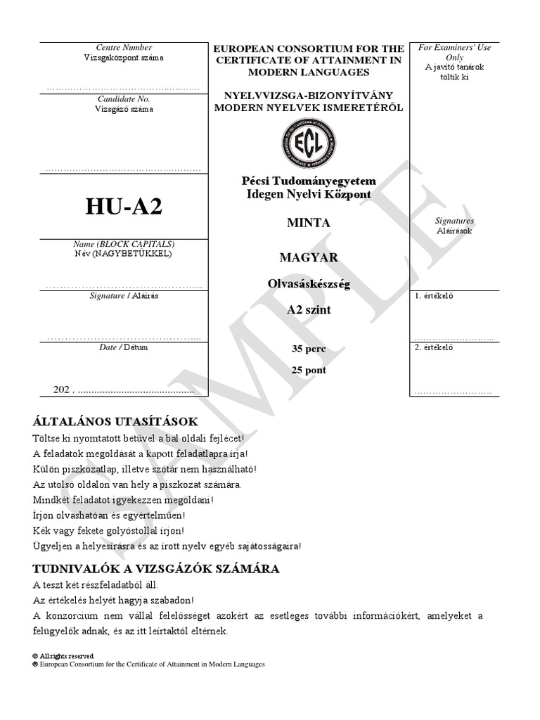 HU A2 Sample | PDF